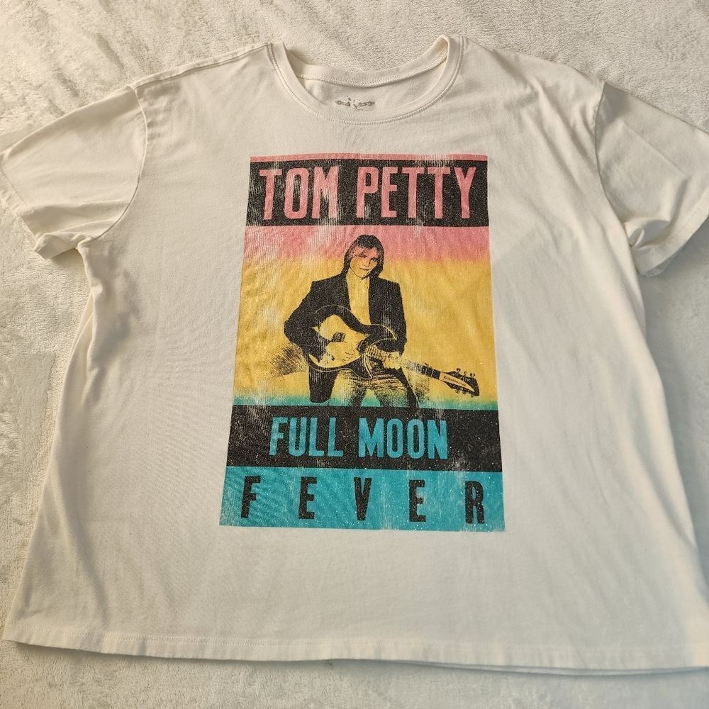 Hybrid Apparel Tom Petty White Tshirt With Graphics Size XL